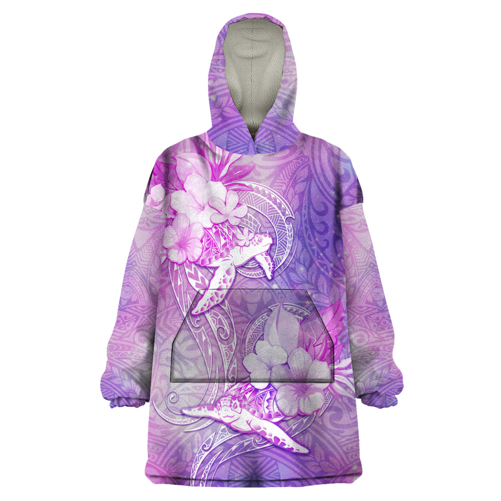 Couple Sea Turtle Love Give Us A Fairytale Wearable Blanket Hoodie LT05 One Size Pink - Polynesian Pride