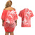 Polynesia Sea Turtle Couple Couples Matching Off Shoulder Short Dress and Hawaiian Shirt Happy Valentine Day Red LT05 - Polynesian Pride