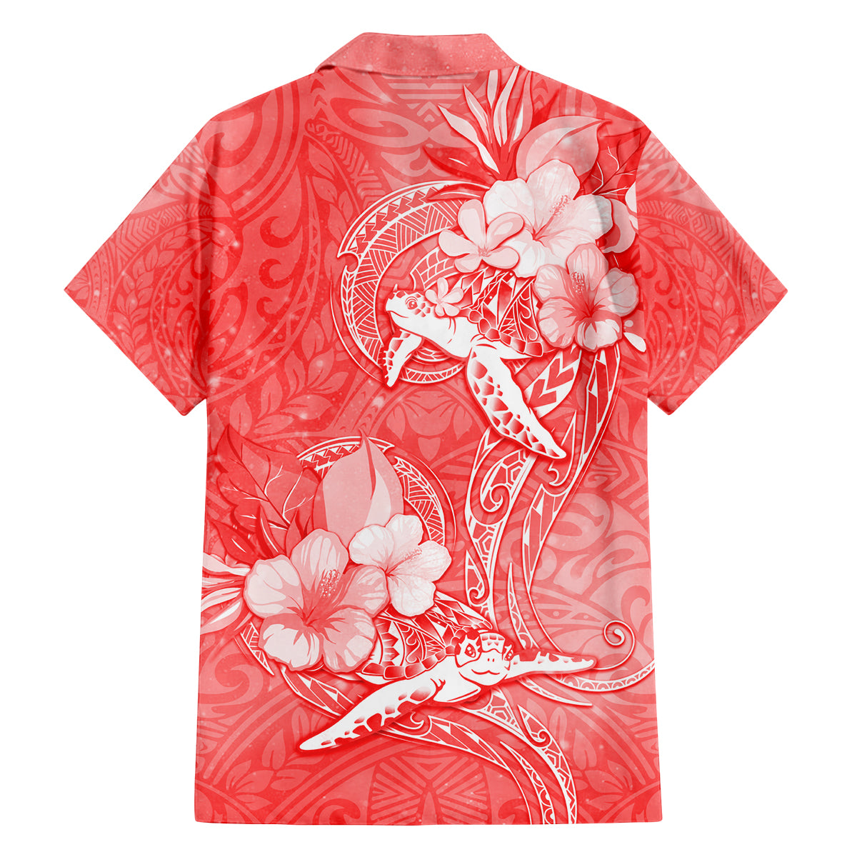 Polynesia Sea Turtle Couple Family Matching Long Sleeve Bodycon Dress and Hawaiian Shirt Happy Valentine Day Red LT05 - Polynesian Pride