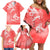 Polynesia Sea Turtle Couple Family Matching Off Shoulder Short Dress and Hawaiian Shirt Happy Valentine Day Red LT05 - Polynesian Pride