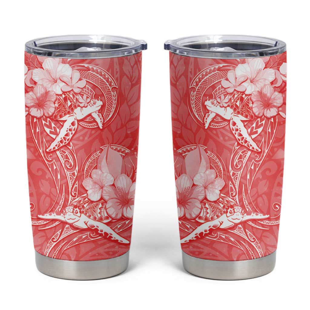 Polynesia Sea Turtle Couple Tumbler Cup Happy Valentine Day Red LT05 Red - Polynesian Pride