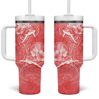 Polynesia Sea Turtle Couple Tumbler With Handle Happy Valentine Day Red LT05 One Size: 40 oz Red - Polynesian Pride