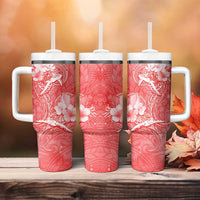 Polynesia Sea Turtle Couple Tumbler With Handle Happy Valentine Day Red LT05 - Polynesian Pride