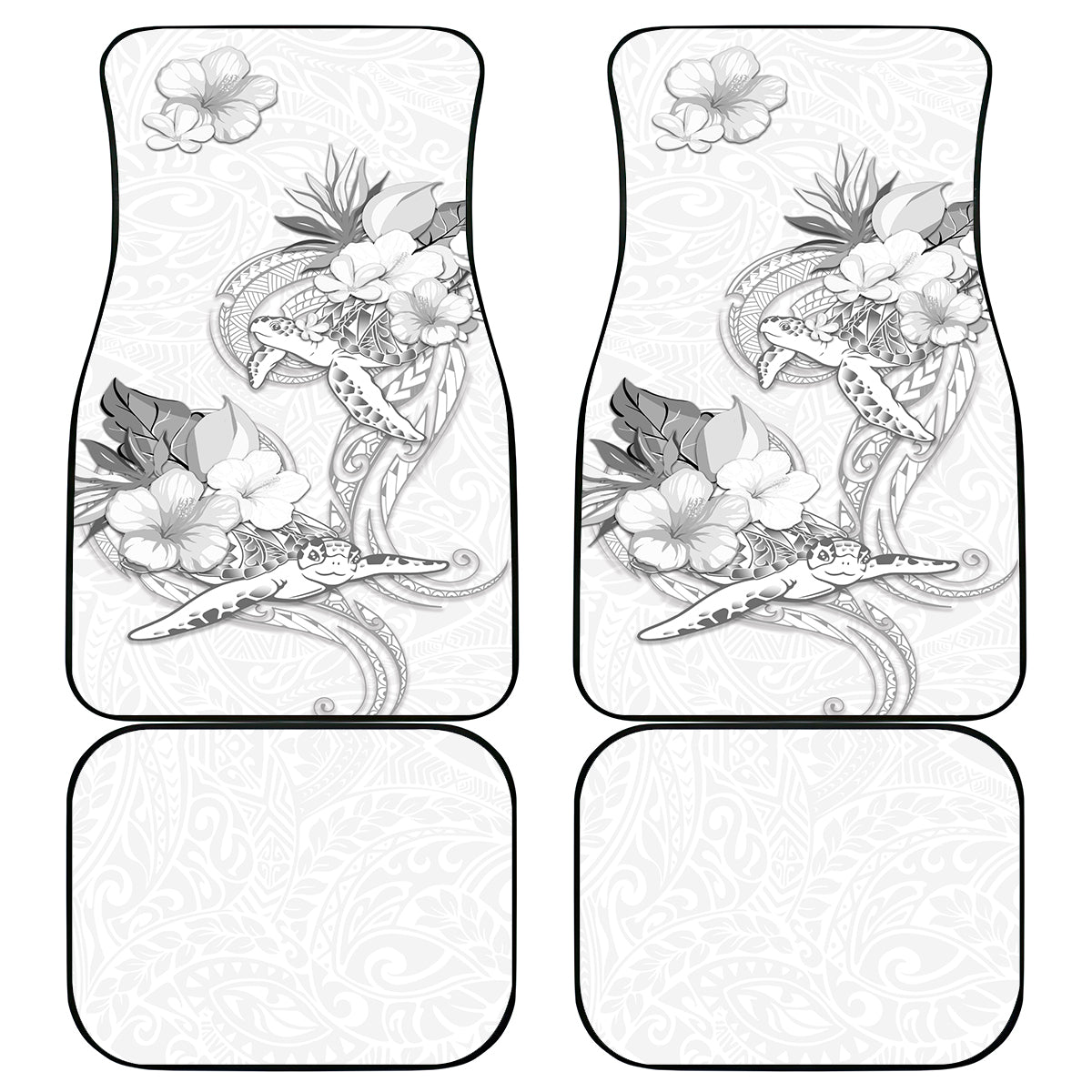 Polynesia Sea Turtle Couple Car Mats Happy Valentine Day White LT05 White - Polynesian Pride