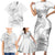 Polynesia Sea Turtle Couple Family Matching Short Sleeve Bodycon Dress and Hawaiian Shirt Happy Valentine Day White LT05 - Polynesian Pride