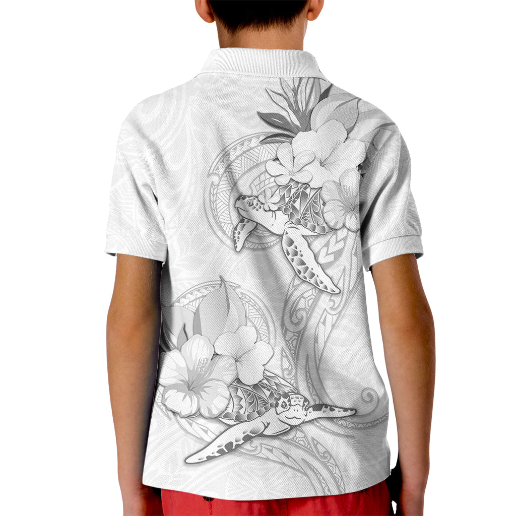 Polynesia Sea Turtle Couple Kid Polo Shirt Happy Valentine Day White LT05 - Polynesian Pride