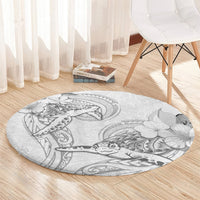 Polynesia Sea Turtle Couple Round Carpet Happy Valentine Day White LT05 - Polynesian Pride