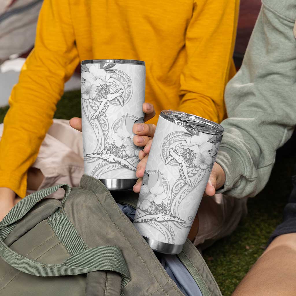 Polynesia Sea Turtle Couple Tumbler Cup Happy Valentine Day White LT05 - Polynesian Pride