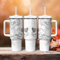 Polynesia Sea Turtle Couple Tumbler With Handle Happy Valentine Day White LT05 - Polynesian Pride