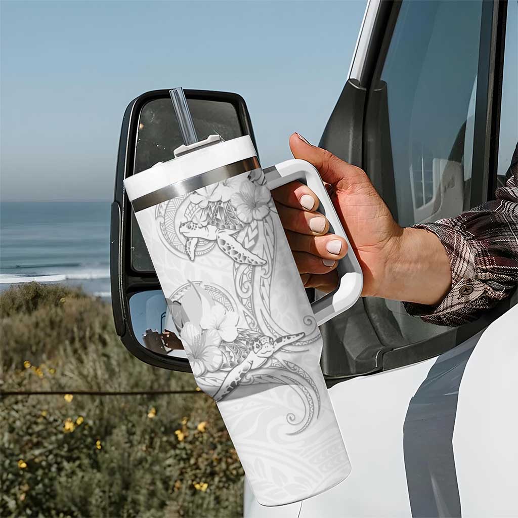 Polynesia Sea Turtle Couple Tumbler With Handle Happy Valentine Day White LT05 - Polynesian Pride