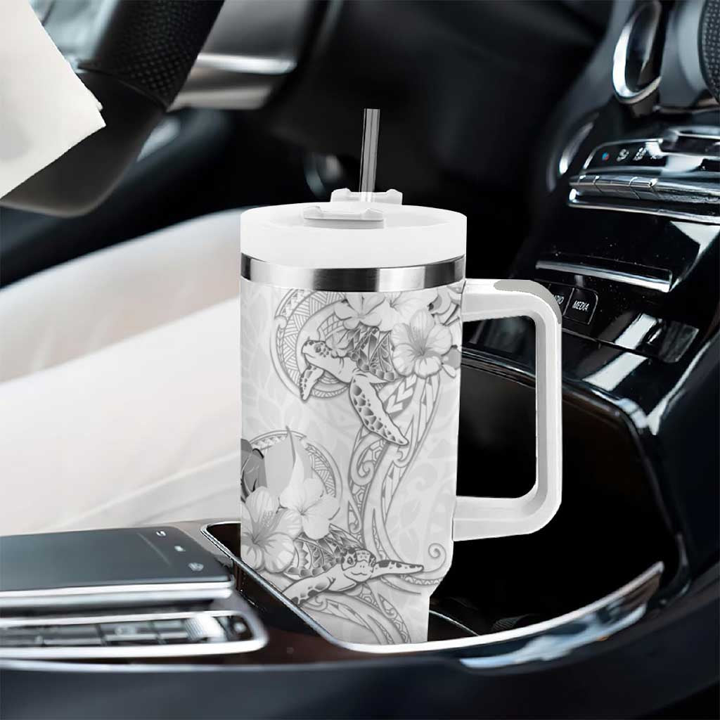 Polynesia Sea Turtle Couple Tumbler With Handle Happy Valentine Day White LT05 - Polynesian Pride