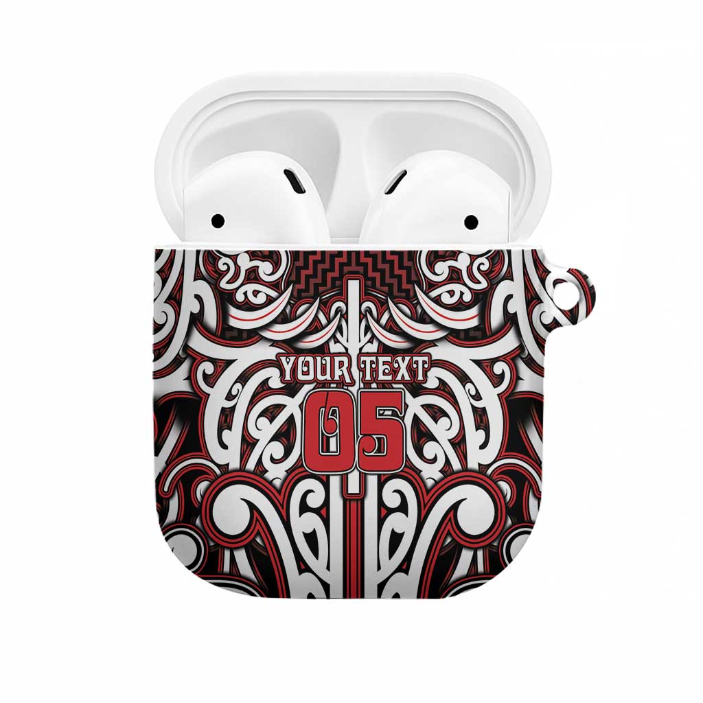 Custom Aotearoa Ngapuhi AirPods Case Maori Tribal Pattern Mix Poutama LT05 Red - Polynesian Pride