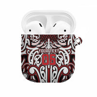 Custom Aotearoa Ngapuhi AirPods Case Maori Tribal Pattern Mix Poutama LT05 Red - Polynesian Pride