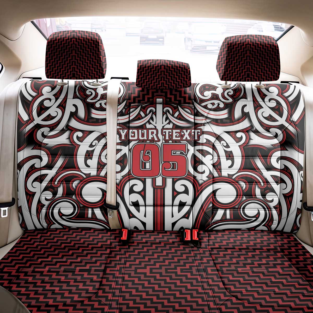 Custom Aotearoa Ngapuhi Back Car Seat Cover Maori Tribal Pattern Mix Poutama LT05 - Polynesian Pride