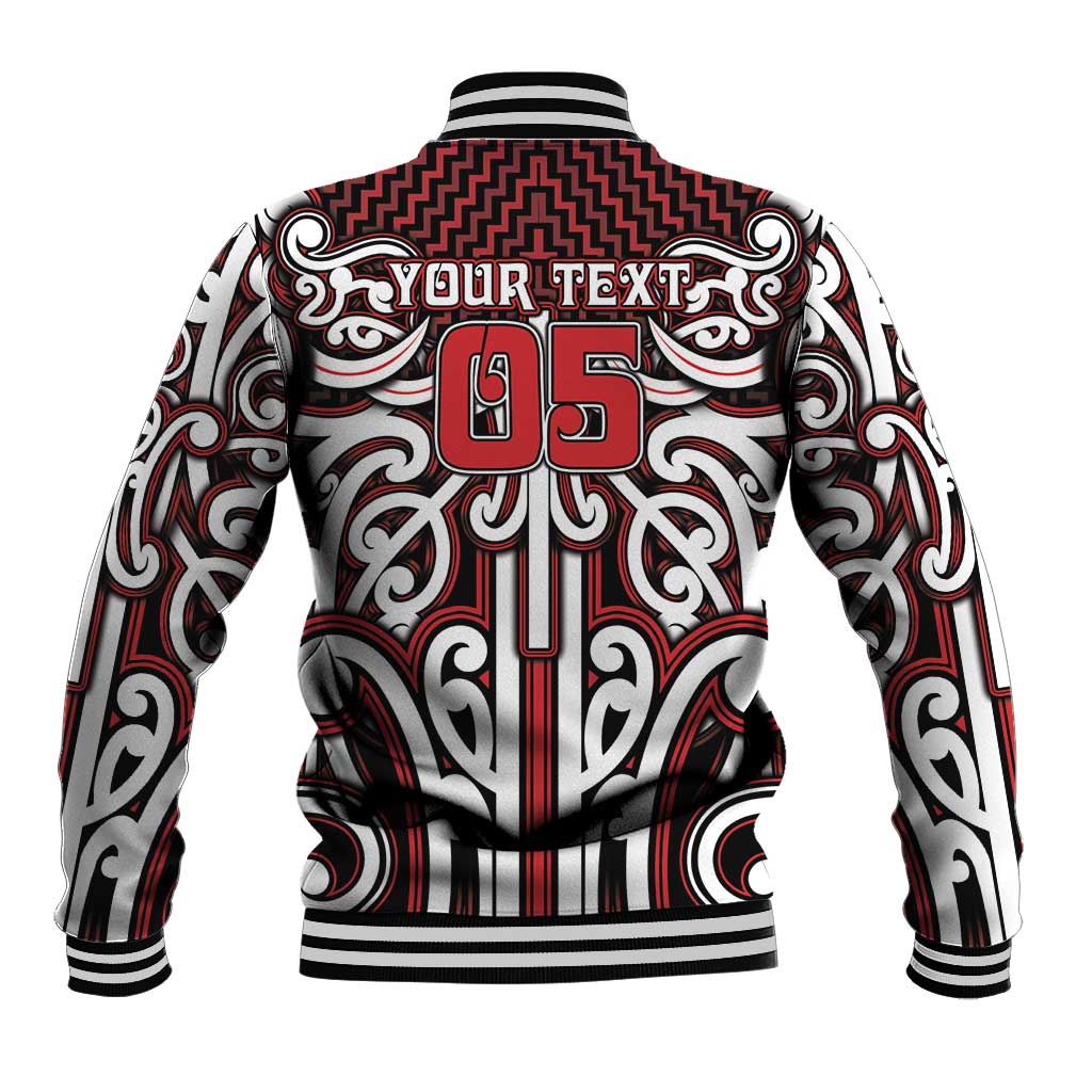 Custom Aotearoa Ngapuhi Baseball Jacket Maori Tribal Pattern Mix Poutama