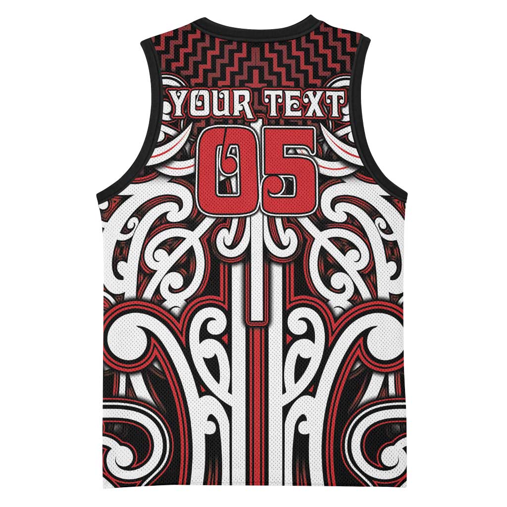 Custom Aotearoa Ngapuhi Basketball Jersey Maori Tribal Pattern Mix Poutama LT05 - Polynesian Pride