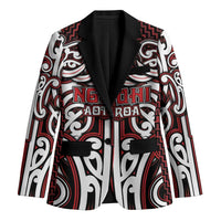 Custom Aotearoa Ngapuhi Blazer Maori Tribal Pattern Mix Poutama LT05 Unisex Red - Polynesian Pride