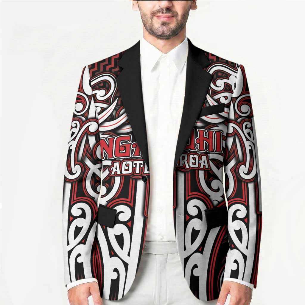 Custom Aotearoa Ngapuhi Blazer Maori Tribal Pattern Mix Poutama LT05 - Polynesian Pride