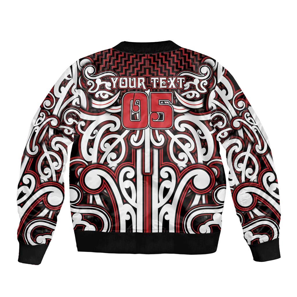 Custom Aotearoa Ngapuhi Bomber Jacket Maori Tribal Pattern Mix Poutama LT05 - Polynesian Pride
