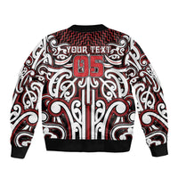 Custom Aotearoa Ngapuhi Bomber Jacket Maori Tribal Pattern Mix Poutama LT05 - Polynesian Pride