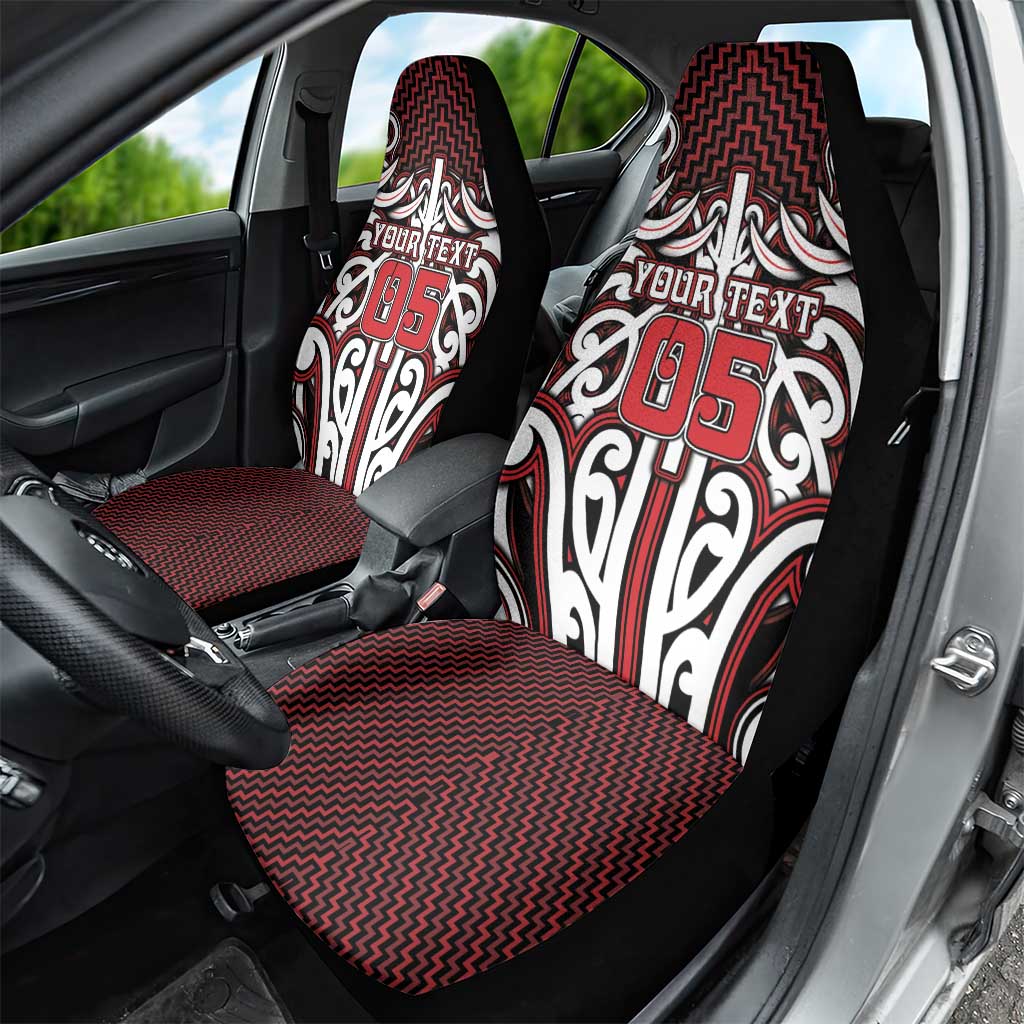 Custom Aotearoa Ngapuhi Car Seat Cover Maori Tribal Pattern Mix Poutama LT05 - Polynesian Pride