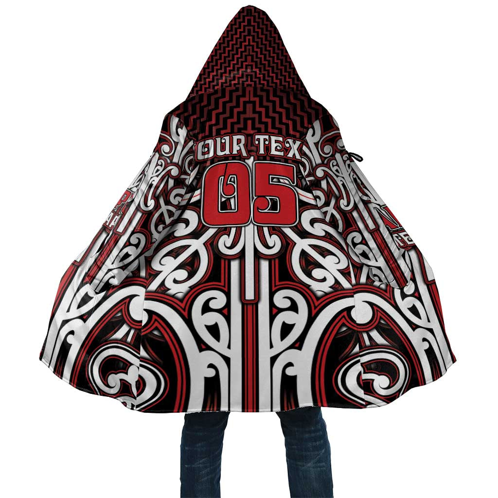 Custom Aotearoa Ngapuhi Cloak Maori Tribal Pattern Mix Poutama LT05 Unisex Red - Polynesian Pride