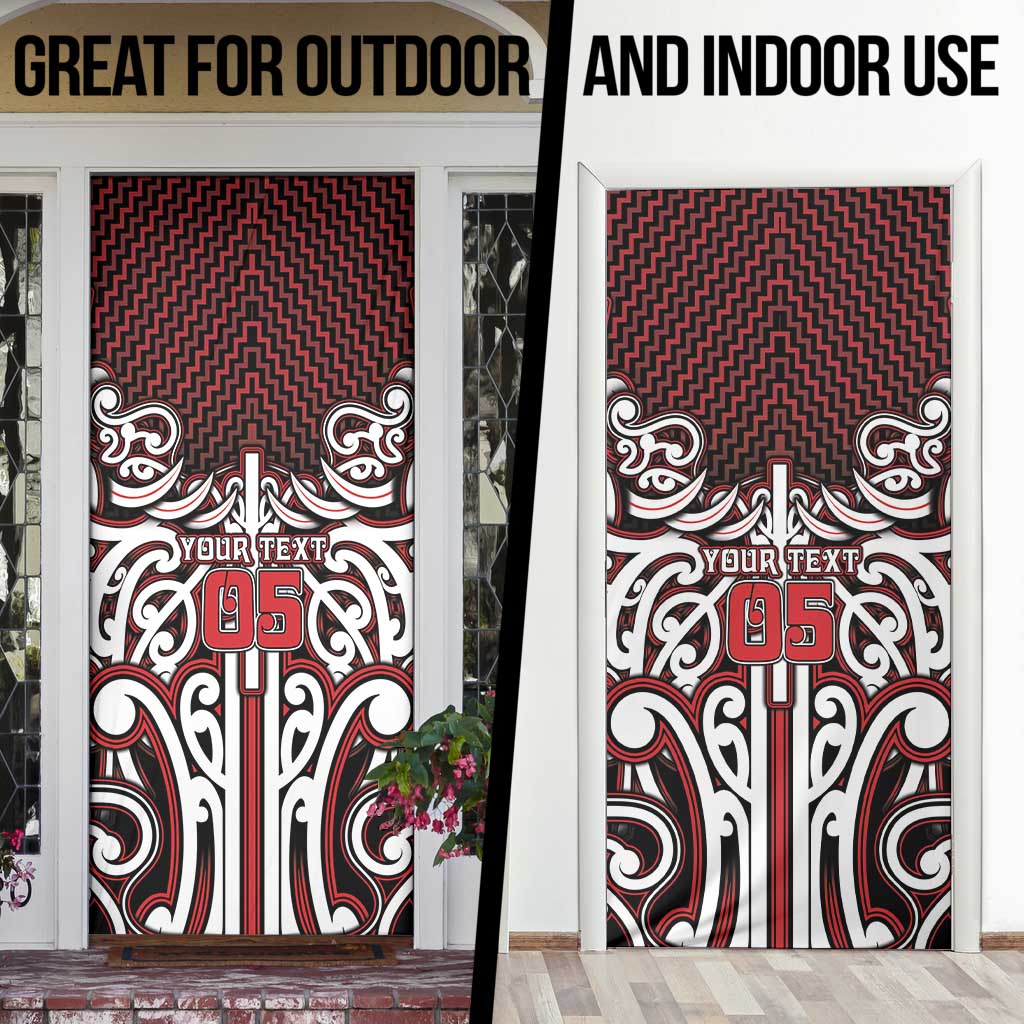 Custom Aotearoa Ngapuhi Door Cover Maori Tribal Pattern Mix Poutama LT05 - Polynesian Pride