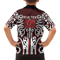 Custom Aotearoa Ngapuhi Family Matching Long Sleeve Bodycon Dress and Hawaiian Shirt Maori Tribal Pattern Mix Poutama