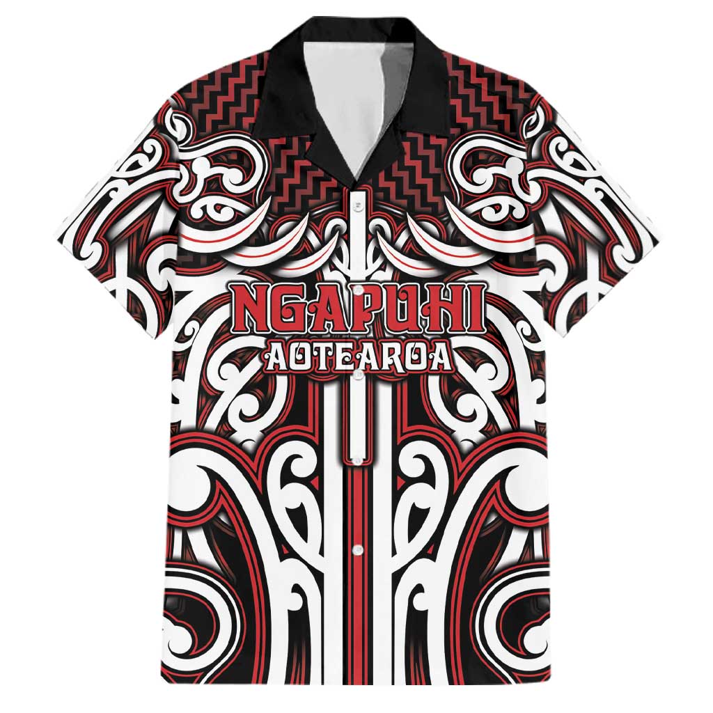 Custom Aotearoa Ngapuhi Family Matching Off The Shoulder Long Sleeve Dress and Hawaiian Shirt Maori Tribal Pattern Mix Poutama