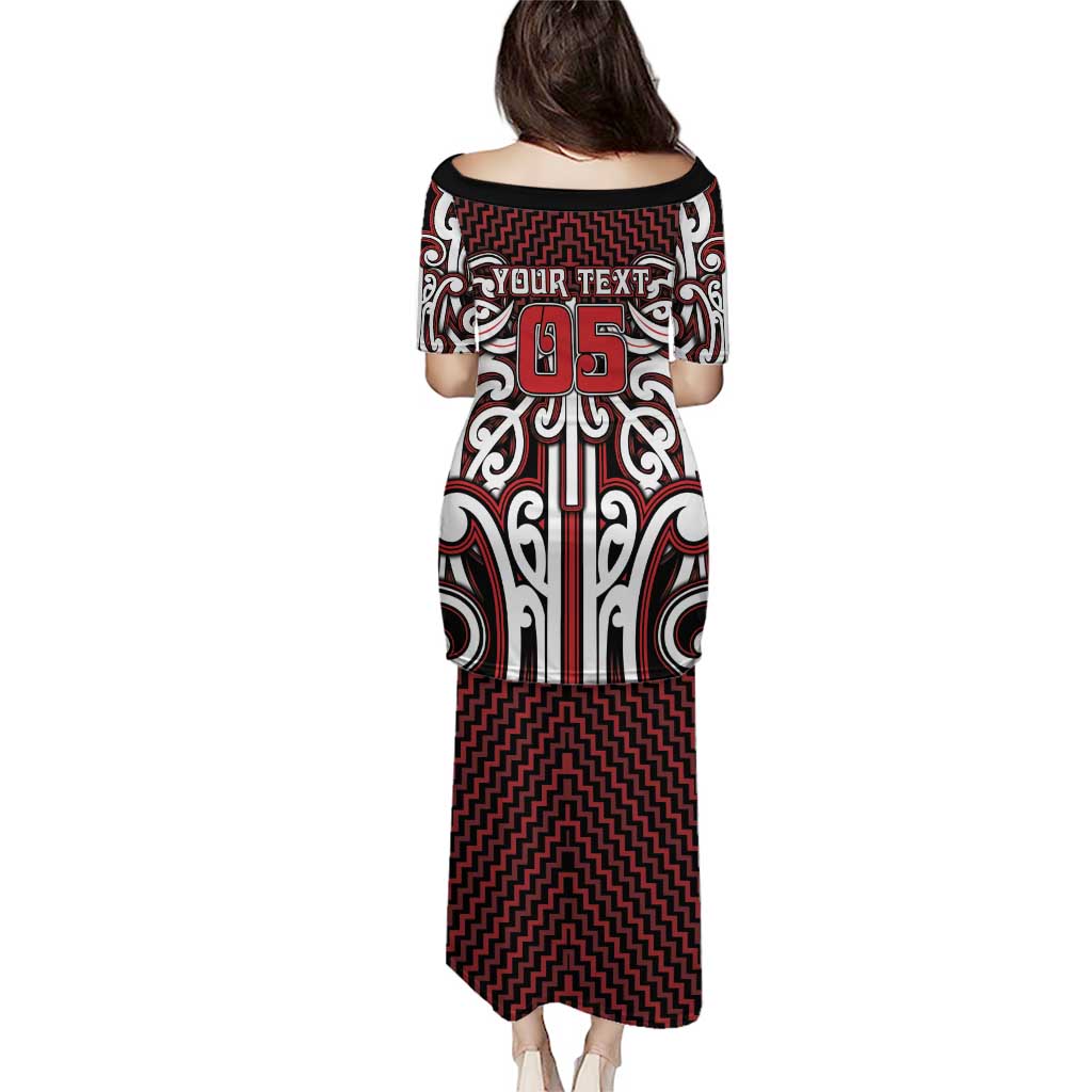 Custom Aotearoa Ngapuhi Family Matching Puletasi and Hawaiian Shirt Maori Tribal Pattern Mix Poutama