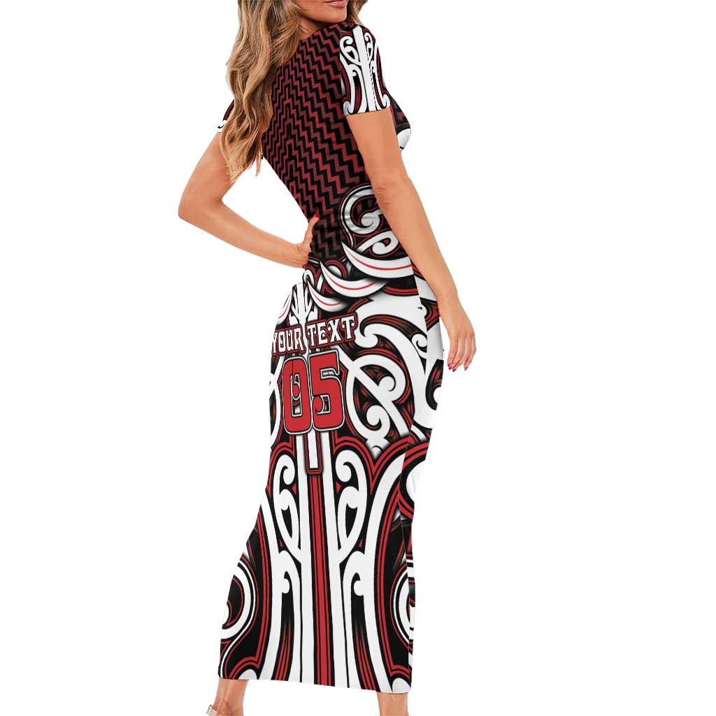 Custom Aotearoa Ngapuhi Family Matching Short Sleeve Bodycon Dress and Hawaiian Shirt Maori Tribal Pattern Mix Poutama