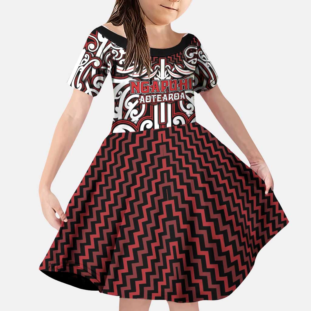Custom Aotearoa Ngapuhi Family Matching Summer Maxi Dress and Hawaiian Shirt Maori Tribal Pattern Mix Poutama