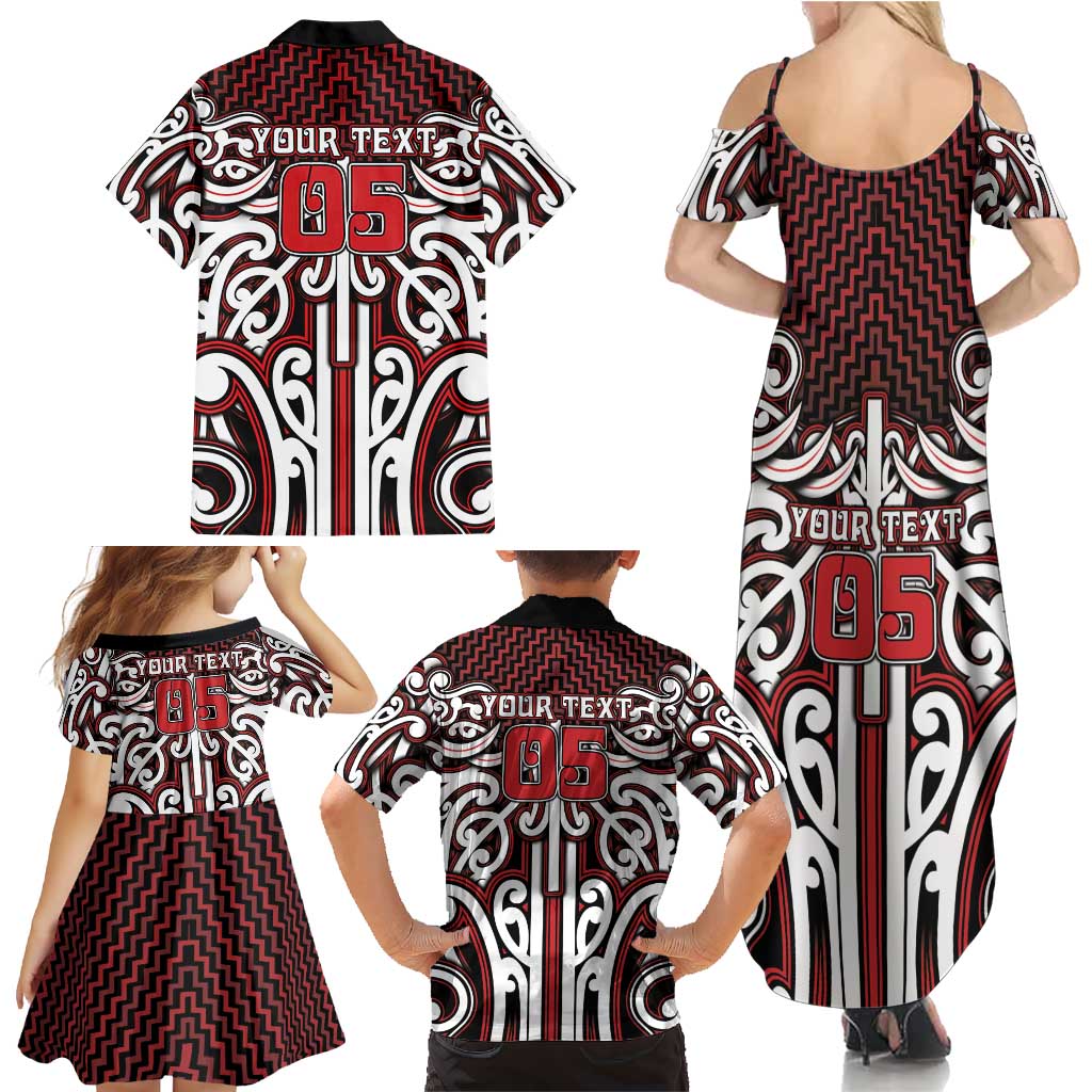 Custom Aotearoa Ngapuhi Family Matching Summer Maxi Dress and Hawaiian Shirt Maori Tribal Pattern Mix Poutama