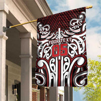 Custom Aotearoa Ngapuhi Garden Flag Maori Tribal Pattern Mix Poutama LT05 House Flag Red - Polynesian Pride