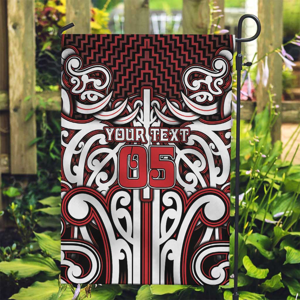 Custom Aotearoa Ngapuhi Garden Flag Maori Tribal Pattern Mix Poutama LT05 Garden Flag Red - Polynesian Pride