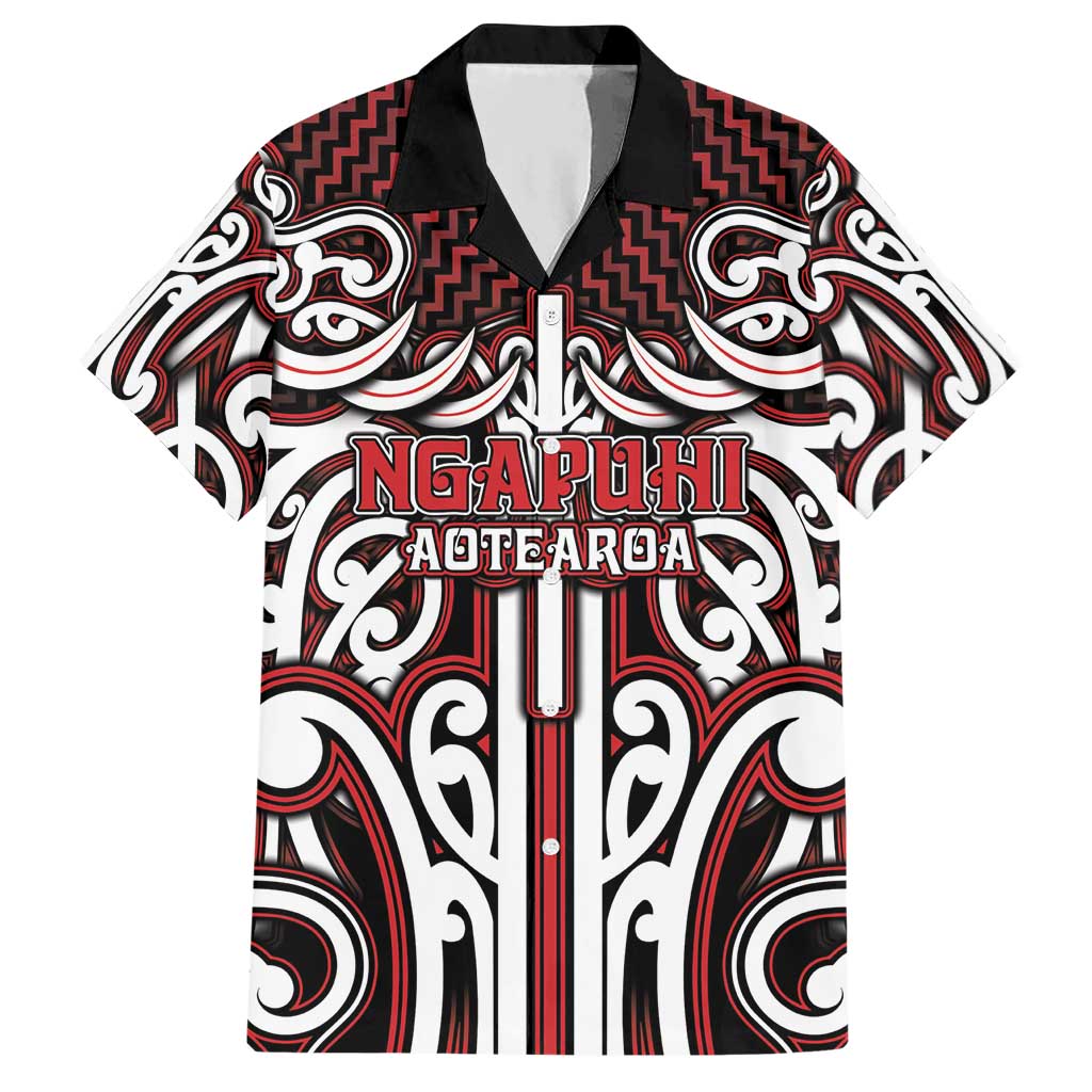 Custom Aotearoa Ngapuhi Hawaiian Shirt Maori Tribal Pattern Mix Poutama LT05 Red - Polynesian Pride