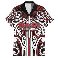 Custom Aotearoa Ngapuhi Hawaiian Shirt Maori Tribal Pattern Mix Poutama LT05 Red - Polynesian Pride