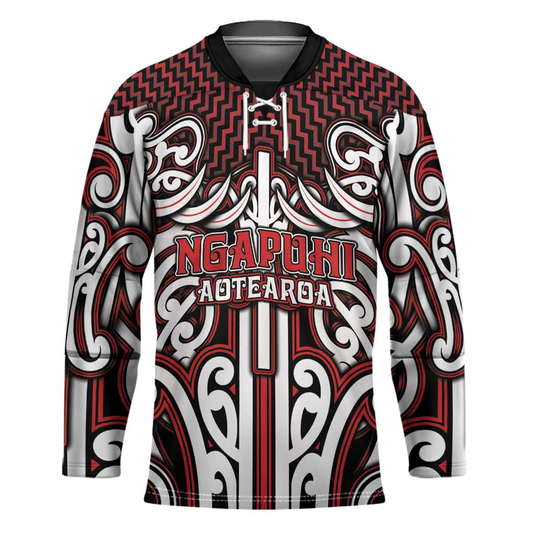 Custom Aotearoa Ngapuhi Hockey Jersey Maori Tribal Pattern Mix Poutama