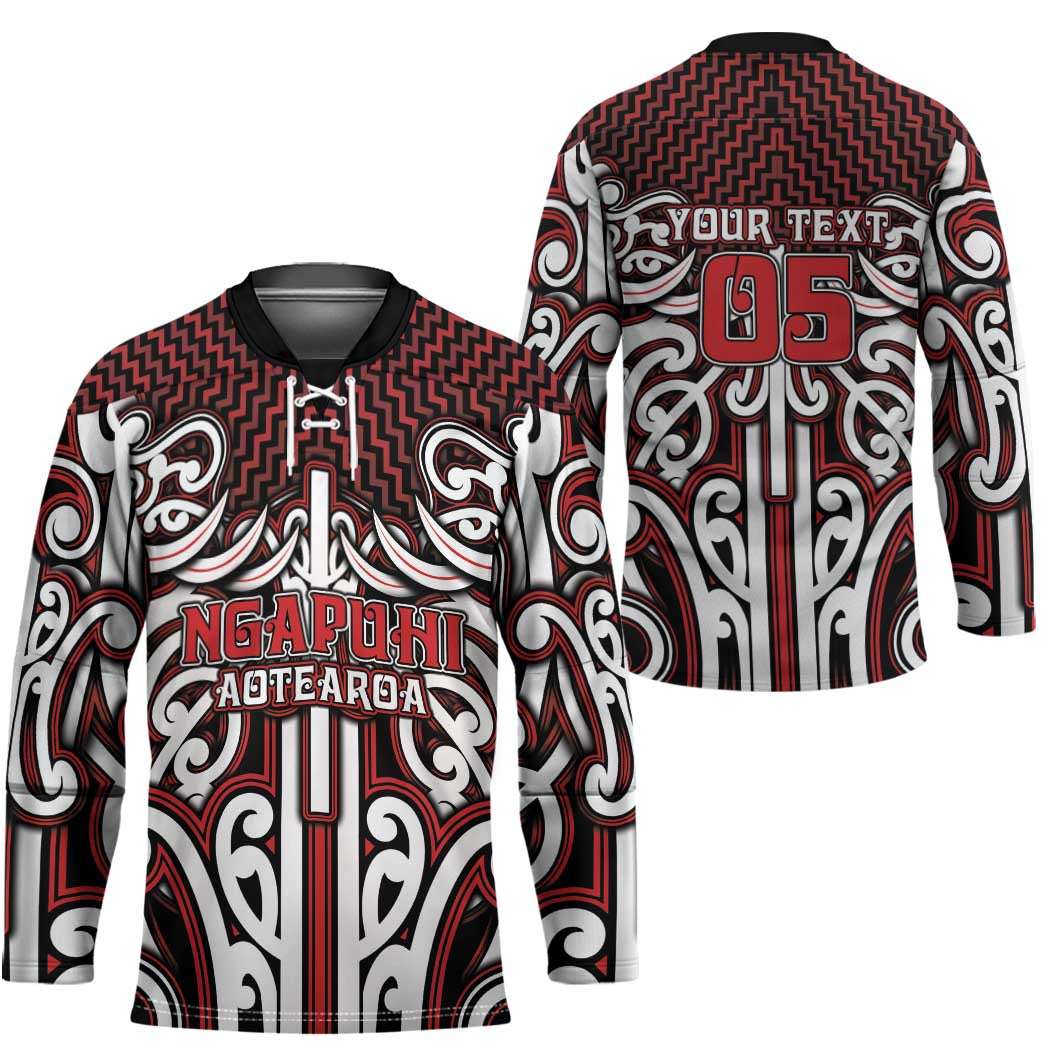 Custom Aotearoa Ngapuhi Hockey Jersey Maori Tribal Pattern Mix Poutama
