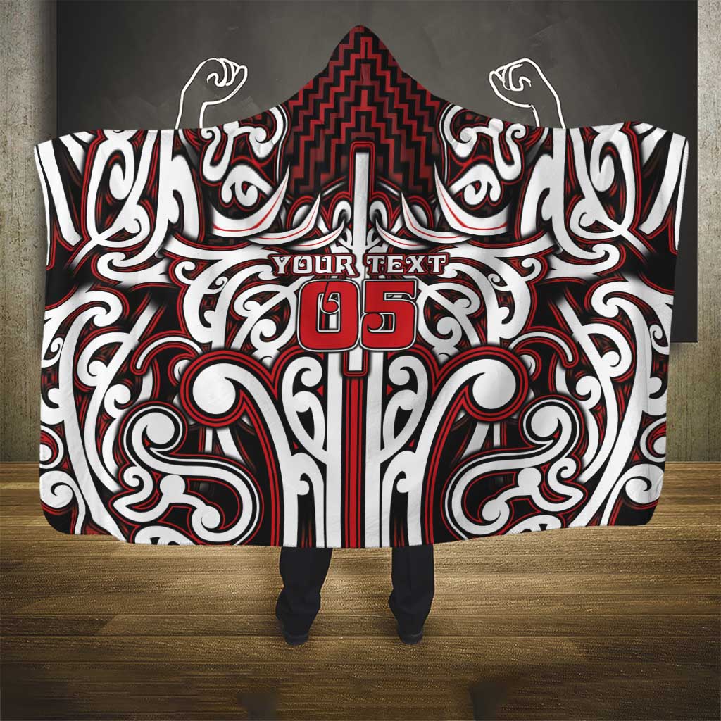 Custom Aotearoa Ngapuhi Hooded Blanket Maori Tribal Pattern Mix Poutama LT05 - Polynesian Pride