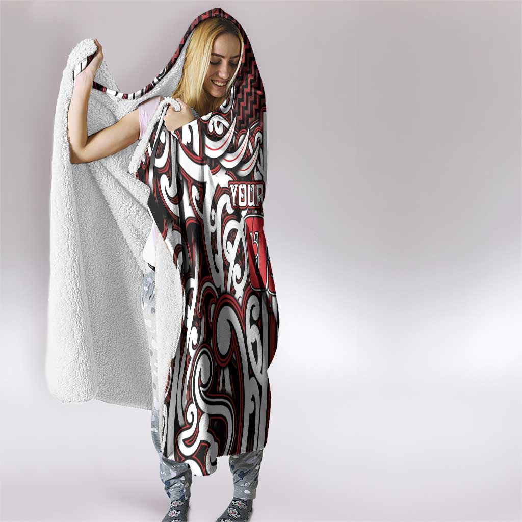 Custom Aotearoa Ngapuhi Hooded Blanket Maori Tribal Pattern Mix Poutama LT05 - Polynesian Pride