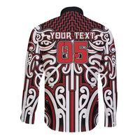 Custom Aotearoa Ngapuhi Long Sleeve Button Shirt Maori Tribal Pattern Mix Poutama LT05 - Polynesian Pride