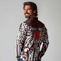 Custom Aotearoa Ngapuhi Long Sleeve Polo Shirt Maori Tribal Pattern Mix Poutama LT05 - Polynesian Pride