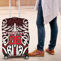 Custom Aotearoa Ngapuhi Luggage Cover Maori Tribal Pattern Mix Poutama LT05 Red - Polynesian Pride