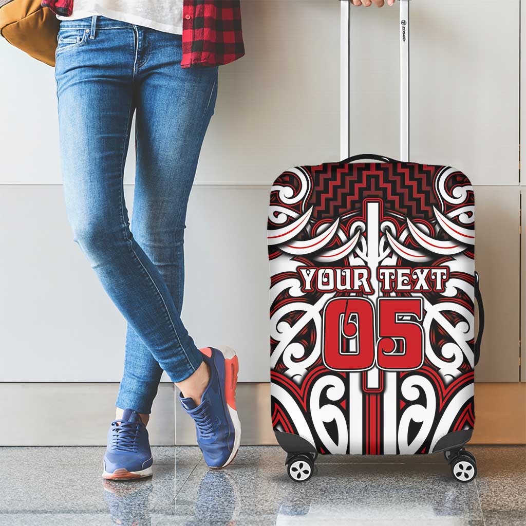 Custom Aotearoa Ngapuhi Luggage Cover Maori Tribal Pattern Mix Poutama LT05 - Polynesian Pride