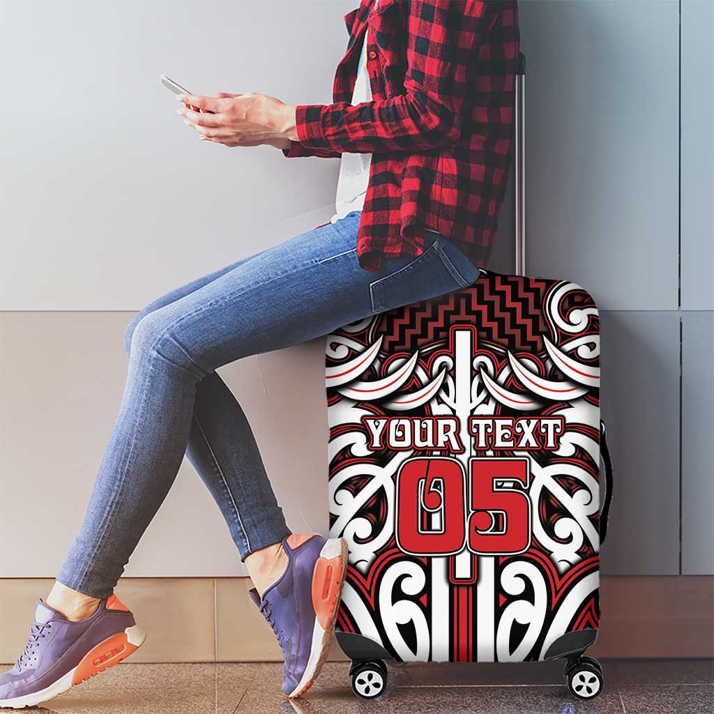 Custom Aotearoa Ngapuhi Luggage Cover Maori Tribal Pattern Mix Poutama LT05 - Polynesian Pride
