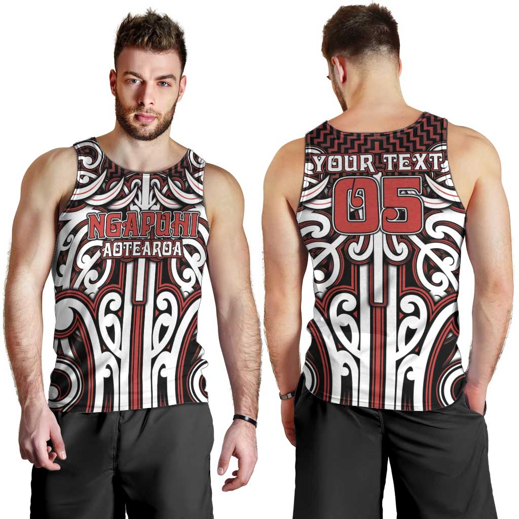 Custom Aotearoa Ngapuhi Men Tank Top Maori Tribal Pattern Mix Poutama LT05 - Polynesian Pride
