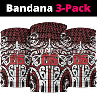 Custom Aotearoa Ngapuhi Neck Gaiter Maori Tribal Pattern Mix Poutama LT05 package One Size: 25*50cm Red - Polynesian Pride