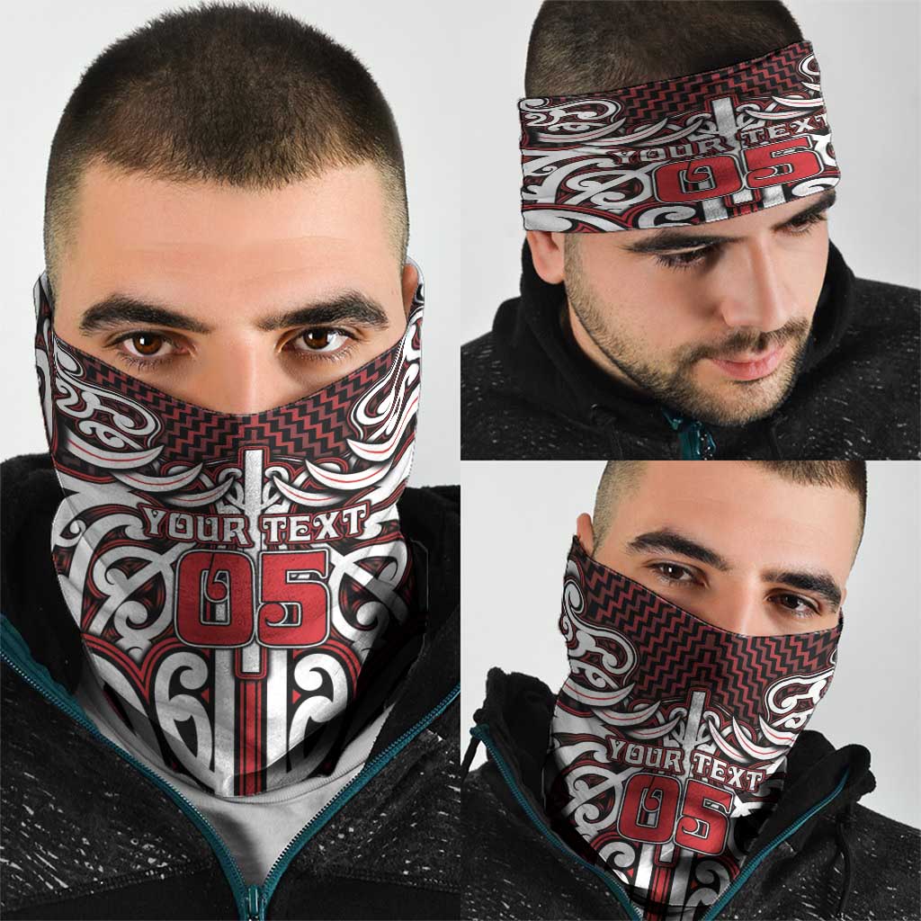 Custom Aotearoa Ngapuhi Neck Gaiter Maori Tribal Pattern Mix Poutama LT05 - Polynesian Pride