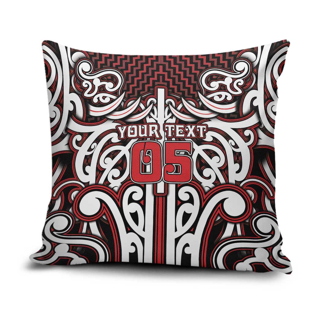 Custom Aotearoa Ngapuhi Pillow Cover Maori Tribal Pattern Mix Poutama LT05 Red - Polynesian Pride